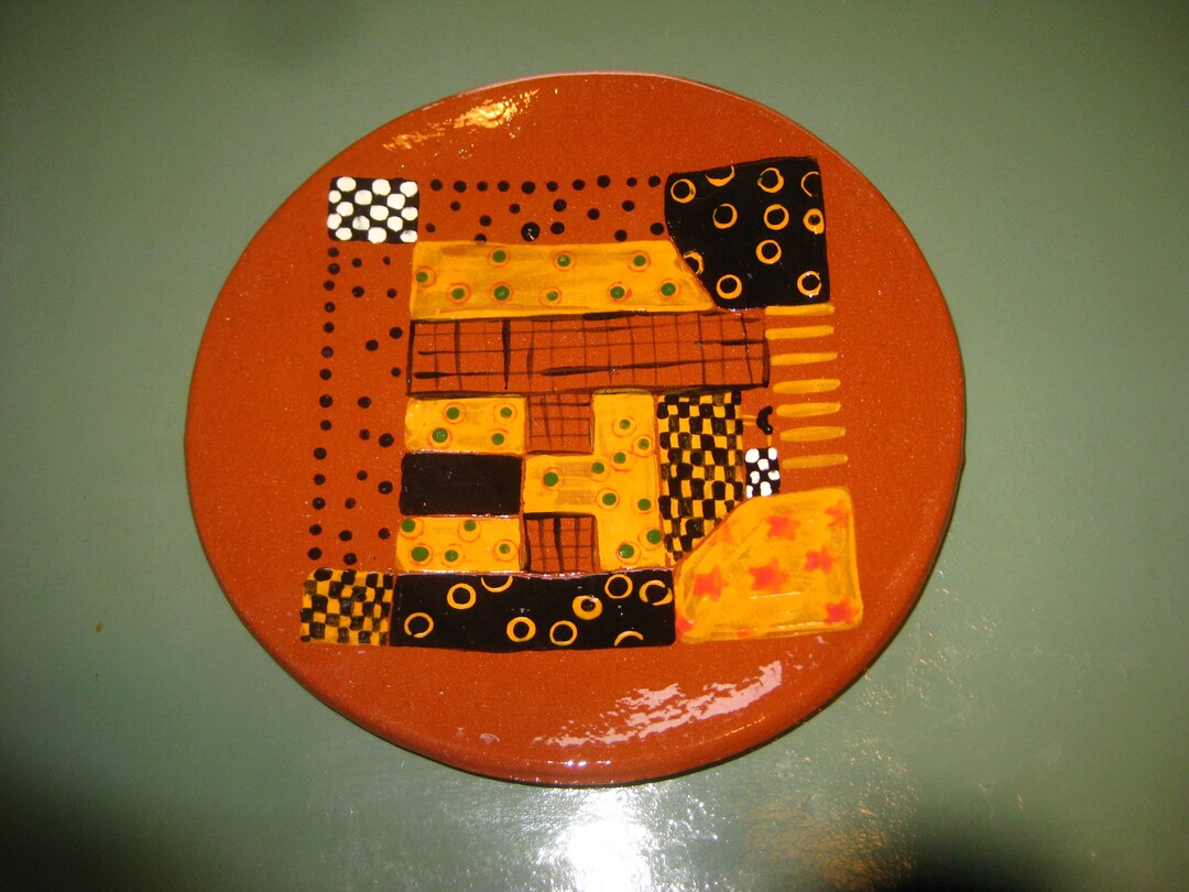 The Brownish Button Redware Plate [cin1748bt] - Etsy