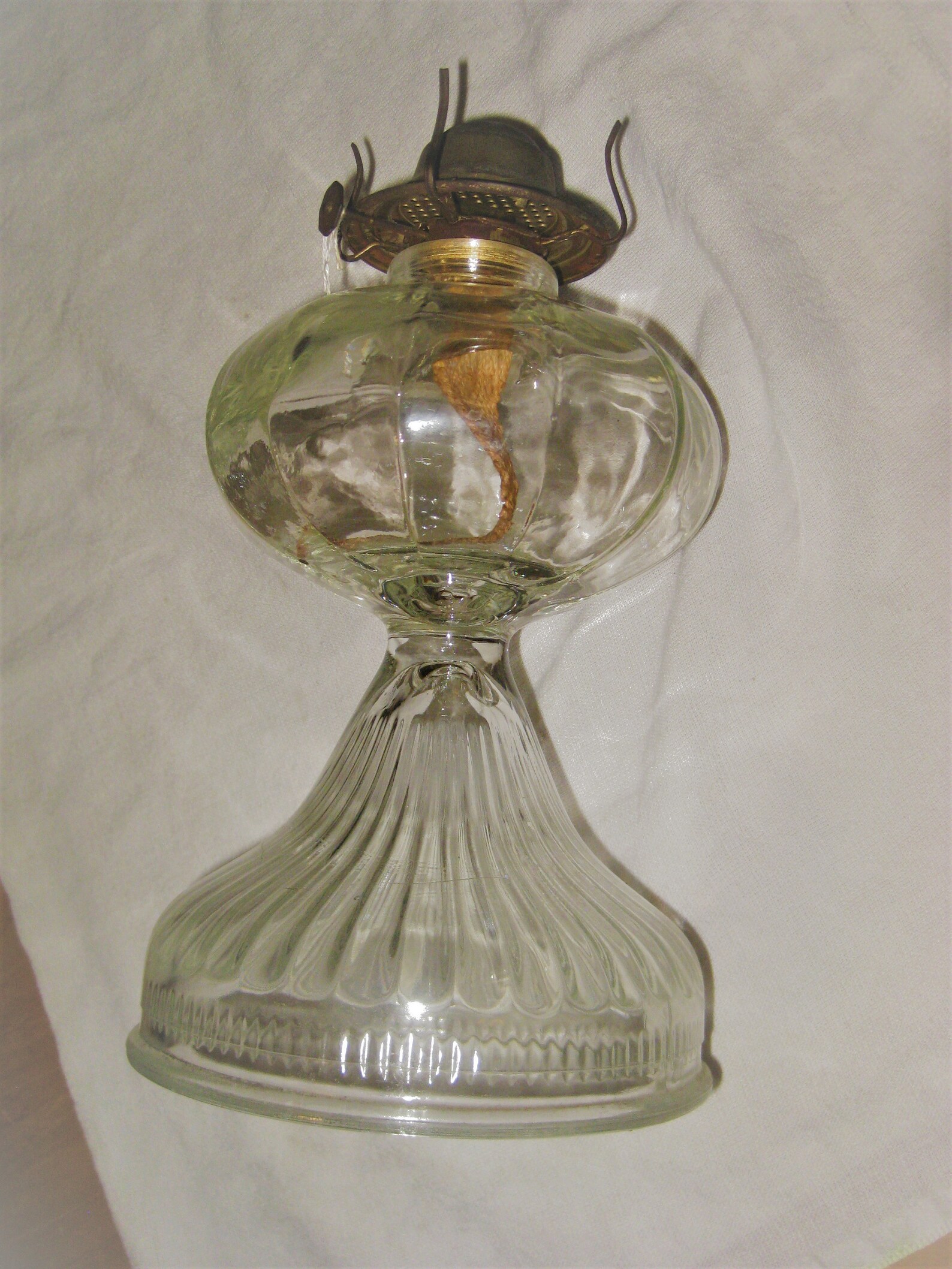 Vintage Used Glass Oil Lamp With Wick Wick Holder and 9 Etsy