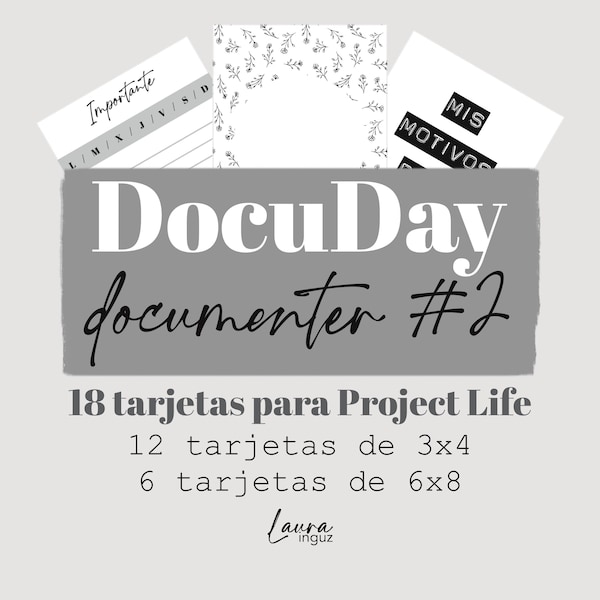 DocuDay Documenter Nr. 2 von 18 KARTEN für Project Life von Laura Inguz für Scrapbooking, Basteln, Dokumentieren, Fotoalben