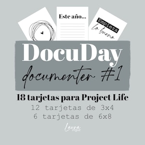 DocuDay Documenter #1 de 18 TARJETAS para Project Life by Laura Inguz para Scrapbooking, manualidades, documentar, álbumes de fotos
