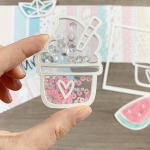 CUT FILES - Archivos de corte PNG y jpg - Digitroqueles Shaker para Scrapbooking, manualidades, cardmaking. Laura Inguz