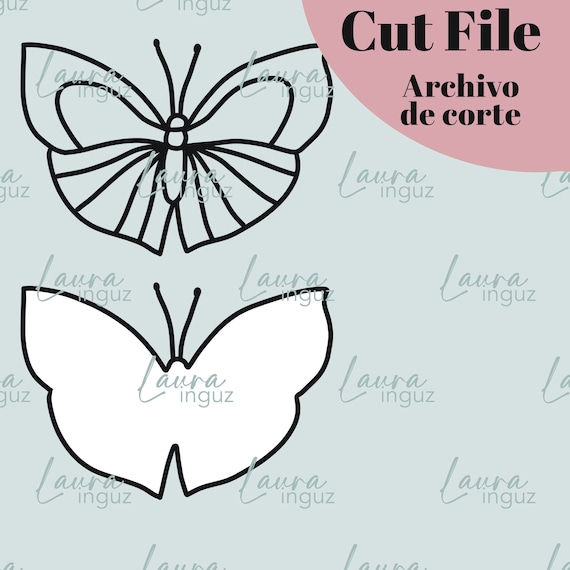 CUT FILE Butterfly - PNG and jpg digital cutting file - Digidie for Scrapbooking, shaker, crafts, project life. Laura Inguz