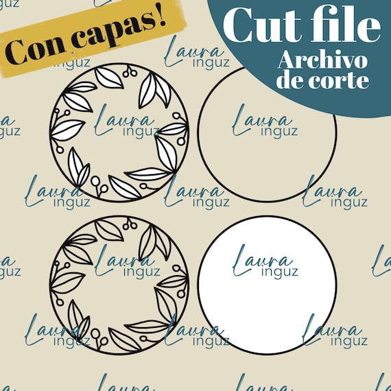 CUT FILES - PNG and jpg files Circle Plants - Digi-die cuts by layers and for Scrapbooking, crafts, cardmaking. Laura Inguz