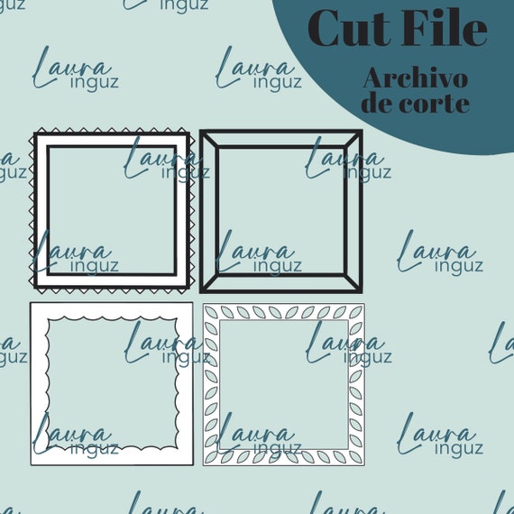 CUT FILE Square Frames - Digital cutting file PNG and jpg - Digitroquel for Scrapbooking, shaker, crafts. Laura Inguz