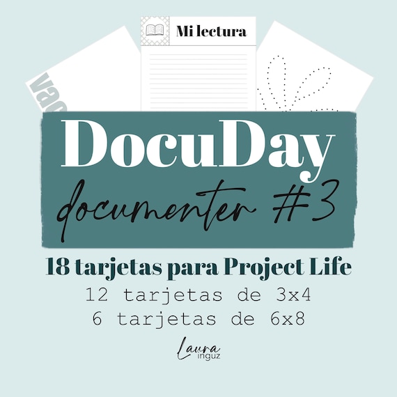 DocuDay Documenter #3 of 18 CARDS for Project Life by Laura Inguz for Scrapbooking, crafts, documenting, photo albums