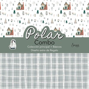Collezione digitale COMBO POLARE. Carte decorate da stampare. Scrapbooking, creazione di cartoline, journaling, supporti misti. Laura Ingus