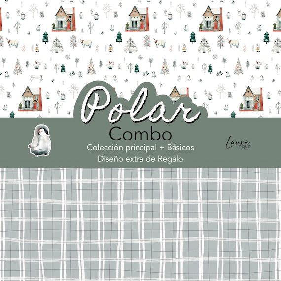 Digital Collection COMBO POLAR. Decorated papers for printing. Scrapbooking, Cardmaking, Journal, Mixed Media. Laura Inguz