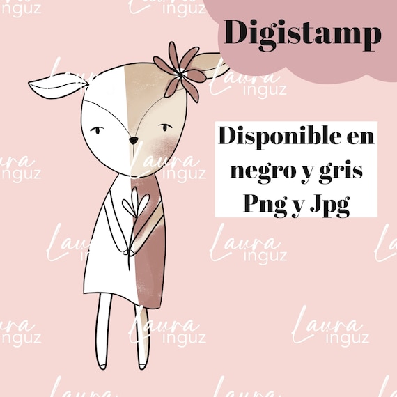 LAMB Digital Stamp to PRINT. Digistamp for Scrapbooking and cardmaking for adults and children. Digistamp By Laura Inguz