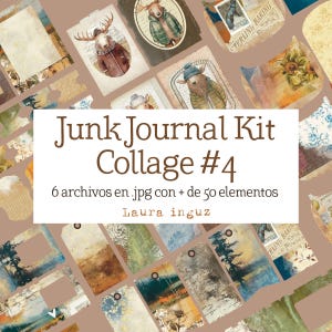 Kit Junk Journal Collage #4. Archivos digitales para imprimir. Scrapbooking, Junk Journal. Laura Inguz