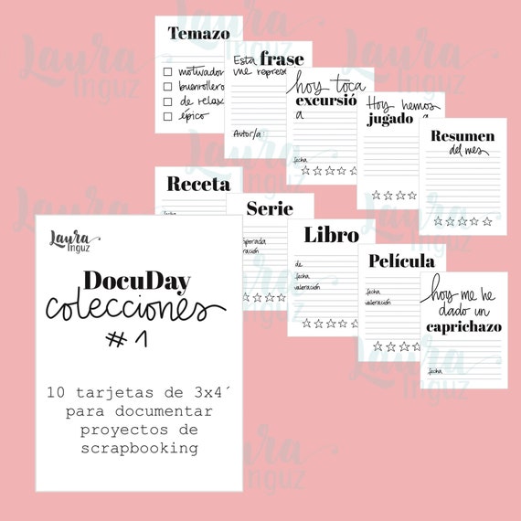 DocuDay Collections #1 of 10 CARDS for PL by Laura Inguz for Scrapbooking, Documenting, Bullet Journal, Photo Albums