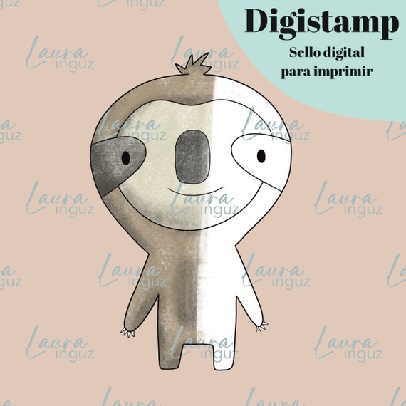 LAZY BUDDY Digital Stamp to PRINT. Digistamp for Scrapbooking and cardmaking for adults and children. Digistamp By Laura Inguz