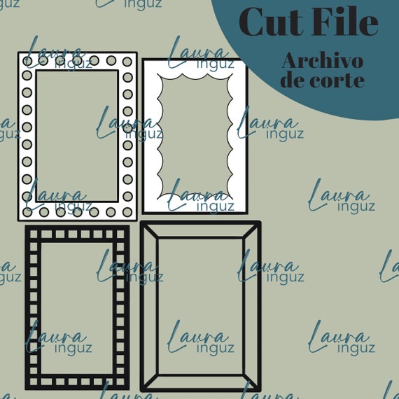 CUT FILE Rectangle Frames - PNG and jpg digital cutting file - Digidie for Scrapbooking, shaker, crafts. Laura Inguz