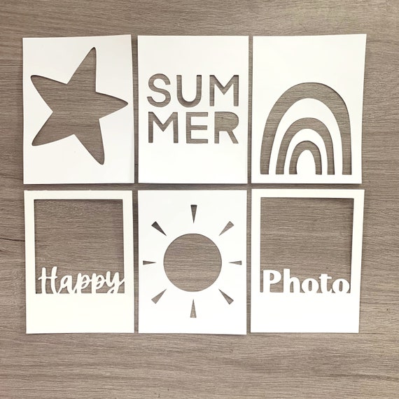 CUT FILE 6 Summer Cards - PNG and jpg cutting file - Digidie for Scrapbooking, shaker, crafts, project life. Laura Inguz