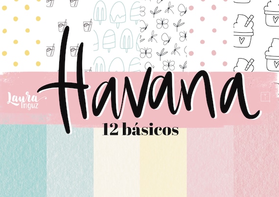 COLLECTION of BASIC DIGITAL Papers Havana. Decorated papers to print. Scrapbooking, card making, Mixed Media. Laura Inguz