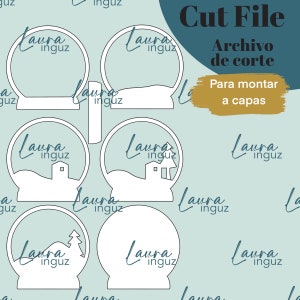 CUT FILE Snowball - PNG and jpg digital cutting file - Digidie for Scrapbooking, shaker, crafts. Laura Inguz