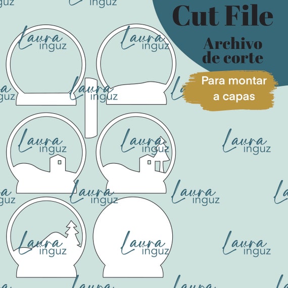 CUT FILE Snowball - PNG and jpg digital cutting file - Digidie for Scrapbooking, shaker, crafts. Laura Inguz