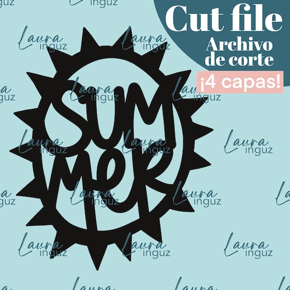 CUT FILE Summer Shaker - PNG and jpg digital cutting file - Digidie for Scrapbooking, crafts. Laura Inguz