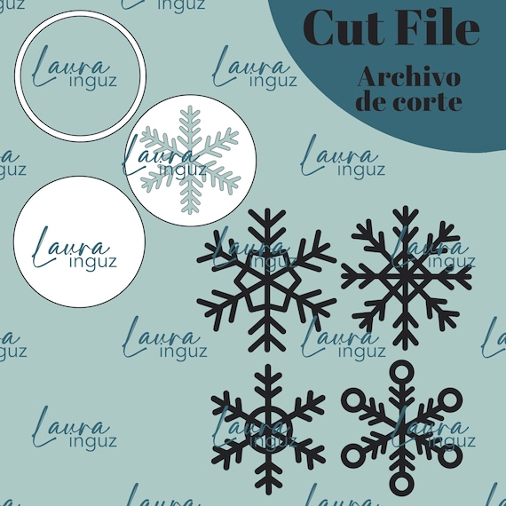 CUT FILE Flakes + Shaker - PNG and jpg digital cutting file - Digi-die for Scrapbooking, shaker, crafts. Laura Inguz