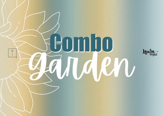 COMBO GARDEN. Digital Collection + Basics + Digistamps + EXCLUSIVE Gift. Decorated papers for printing. Scrapbooking. Laura Inguz