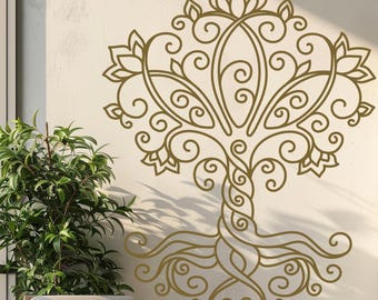 Tree of Life Vinyl Wall Decal, Celtic Family Mural, Yoga Meditation Decor