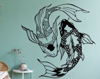 Koi Fish Wall Decal Etsy
