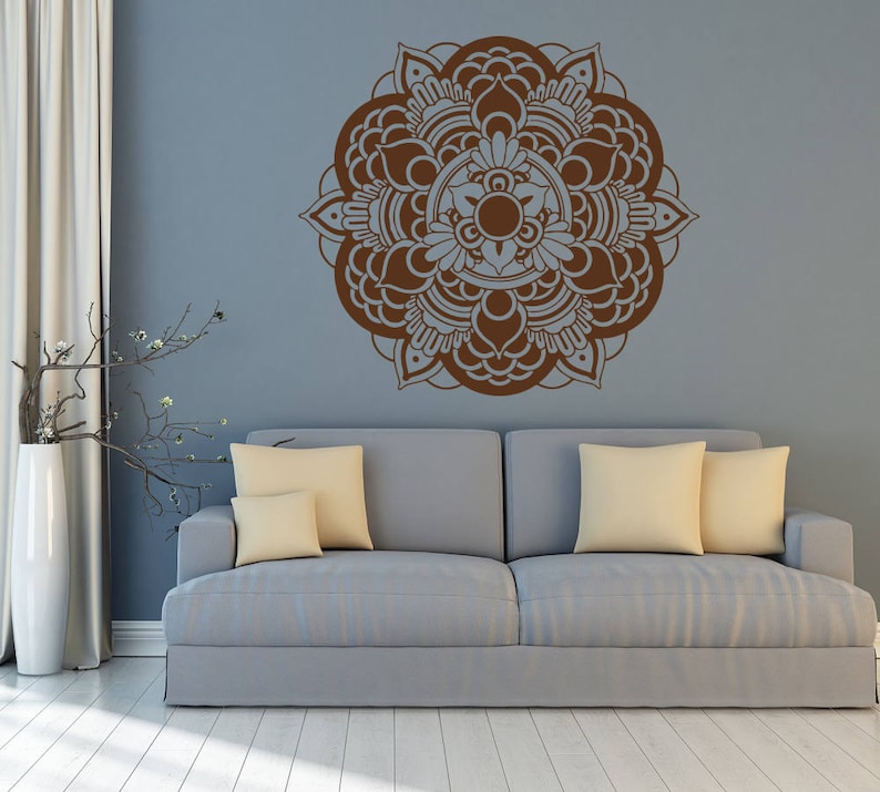 White Mandala Wall Art Decal Master Bedroom Wall Decal | Etsy