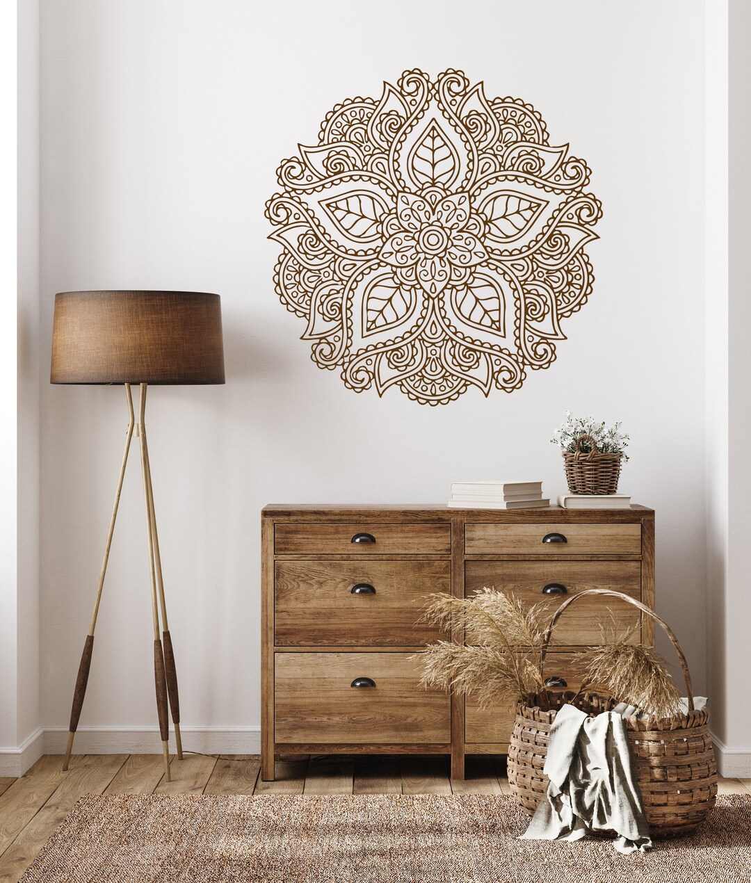 Bohemian Mandala Vinyl Wall Decal – Vintage & Artistic Design #093 - Etsy