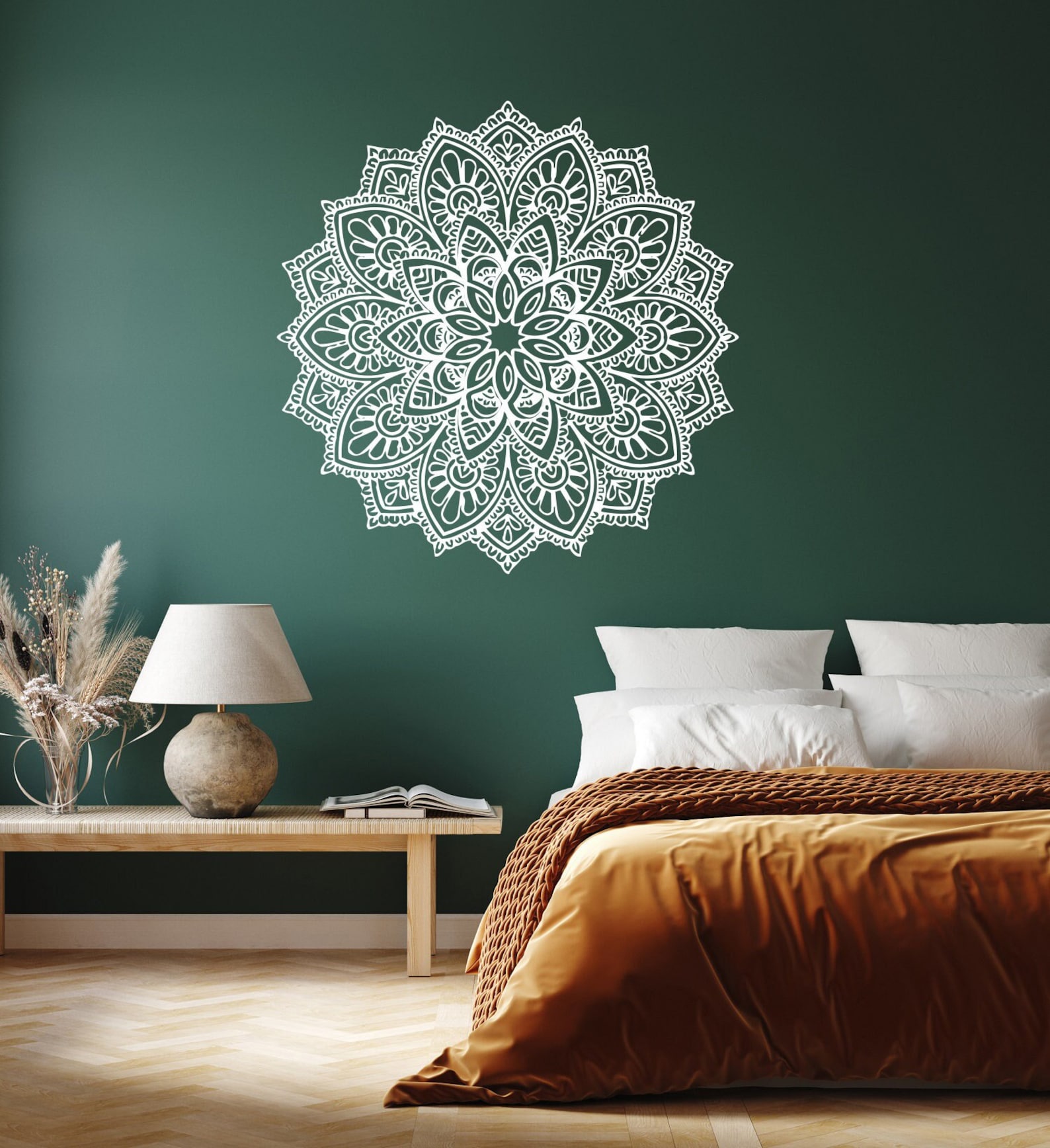 Boho Mandala Wall Decal: Henna Vinyl Sticker, Yoga Decor - Etsy
