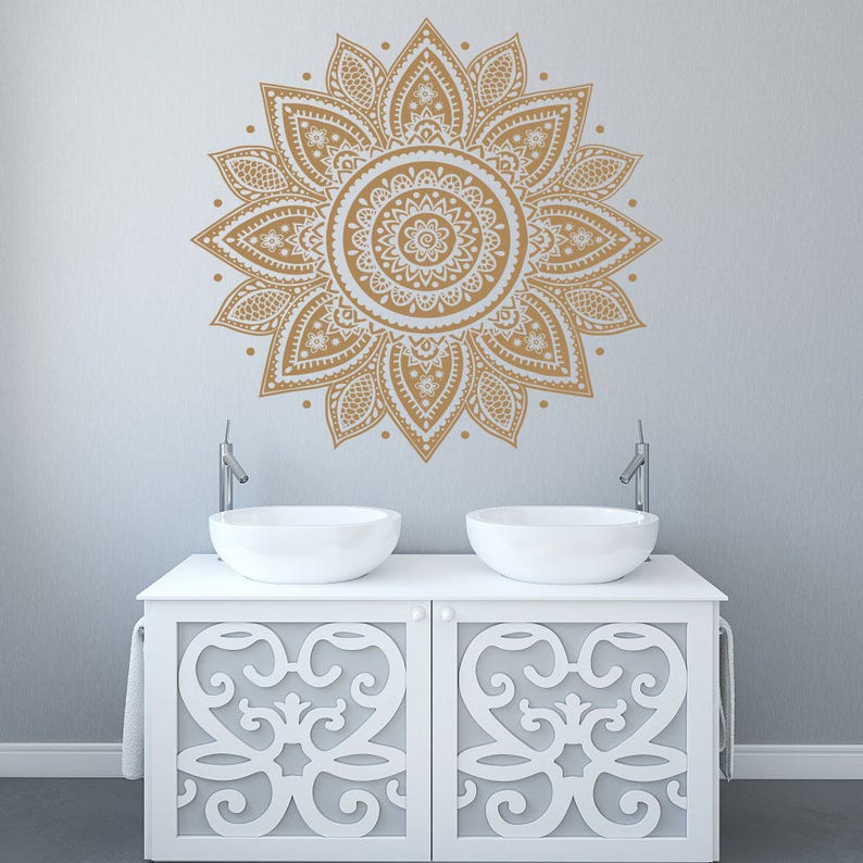 Mandala Wall Art Decal Mandala Vinyl Sticker Home Living Etsy
