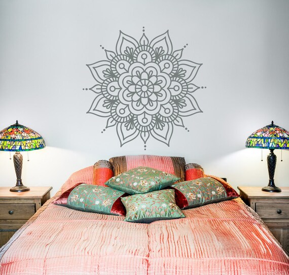 Wall Decal Mandala Master Bedroom Decal Mandalas Wall Decals Bohemian Decor Yoga Wall Art Mandala Gift Window Mandala Sticker 010