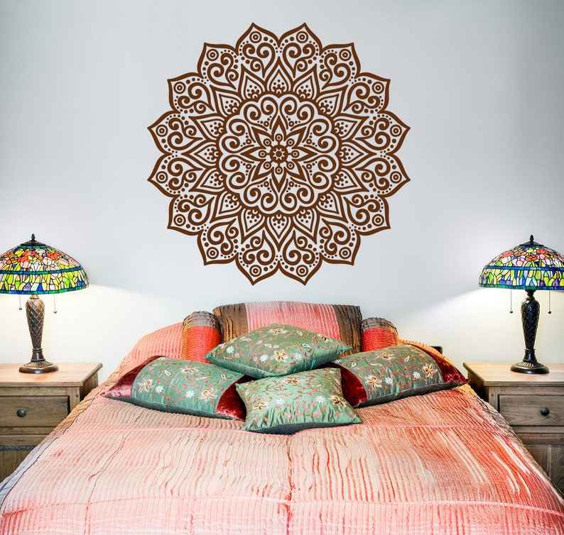 Mandala Art Decal Boho Vinyl Decal Wall Decal Bedroom Wall Etsy