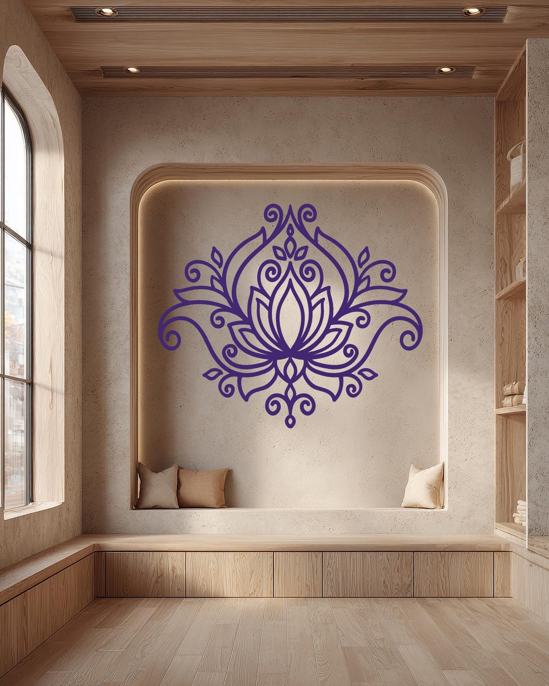 Lotus Flower Wall Decal: Boho Mandala Vinyl Sticker - Yoga Decor - Etsy
