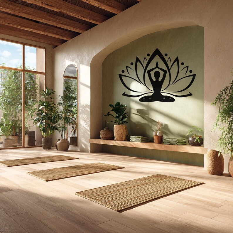 Lotus Flower Vinyl Wall Decal: Namaste Meditation Room Decor - Etsy