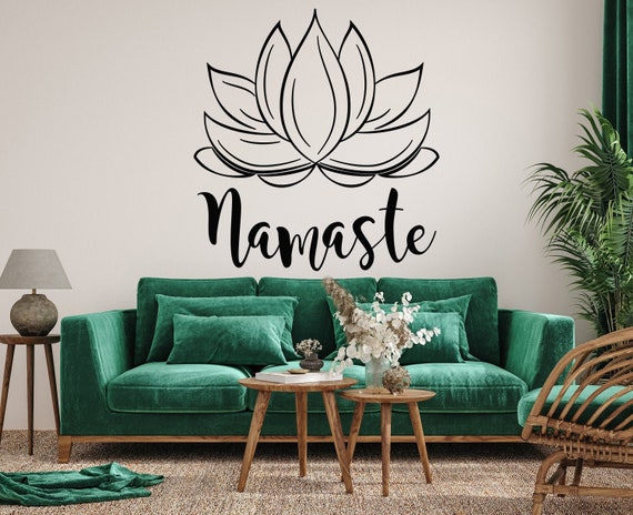 Lotus Flower Decor Mandala Wall Decal For Yoga Studio | Etsy