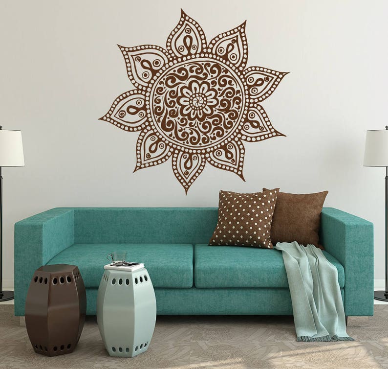 Beautiful Mandala Wall Decal Mandala Wall Art Ideas Flower Etsy