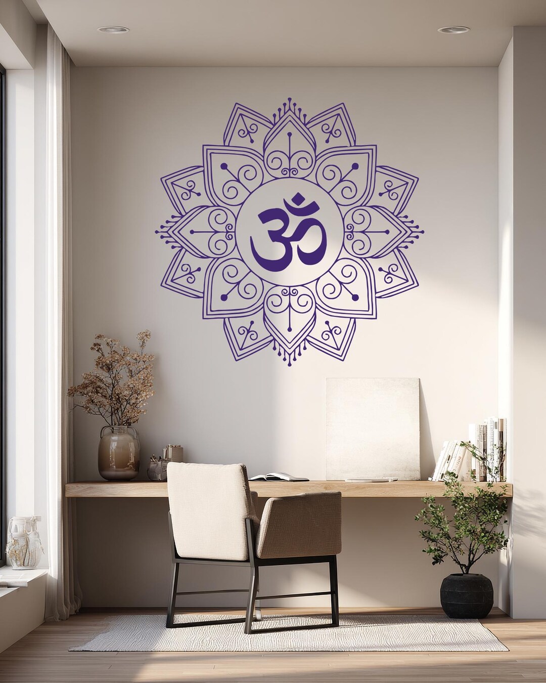 Om Mandala Vinyl Wall Decal: Boho Decor - Etsy