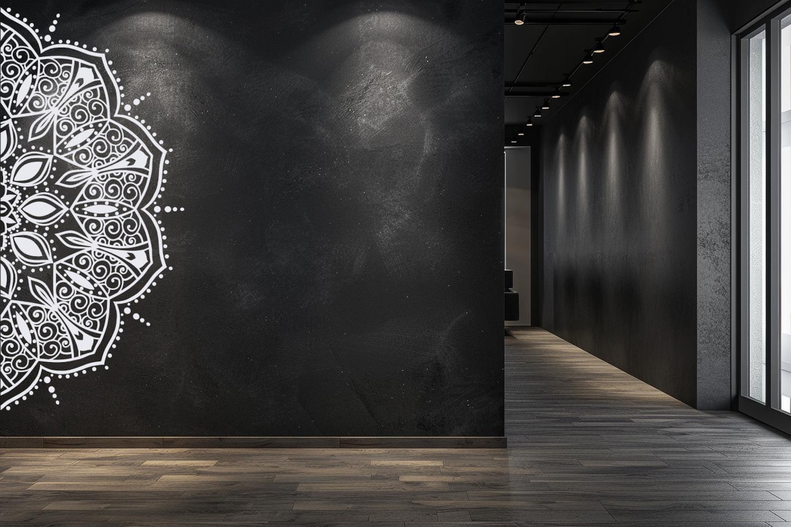 Boho Half Mandala Wall Decal: Yoga Room Decor #029 - Etsy
