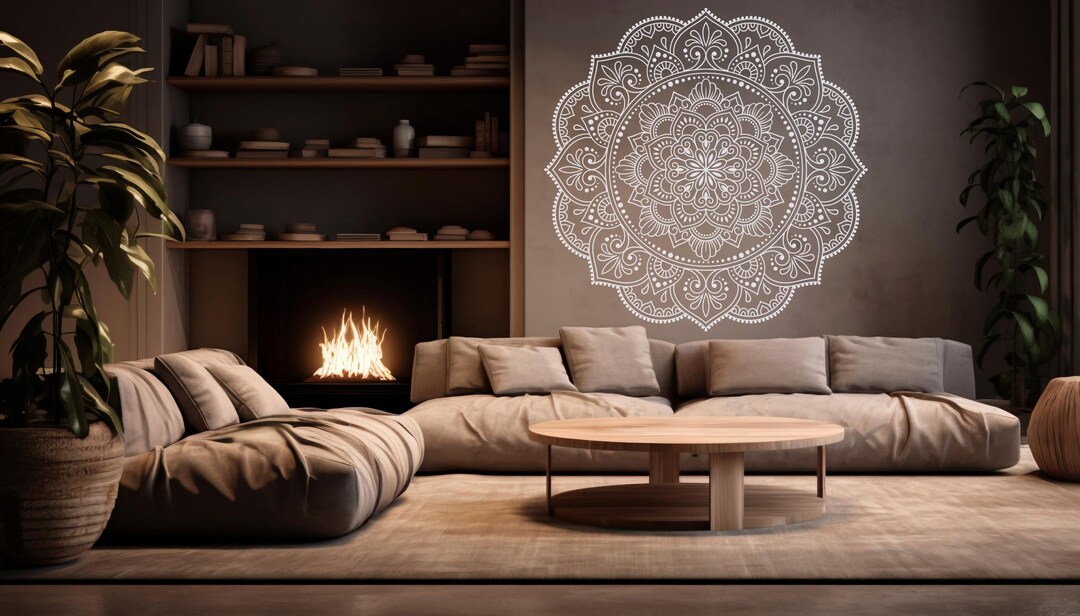 Mandala Wall Decal: Boho Vinyl Sticker for Yoga Room - Etsy