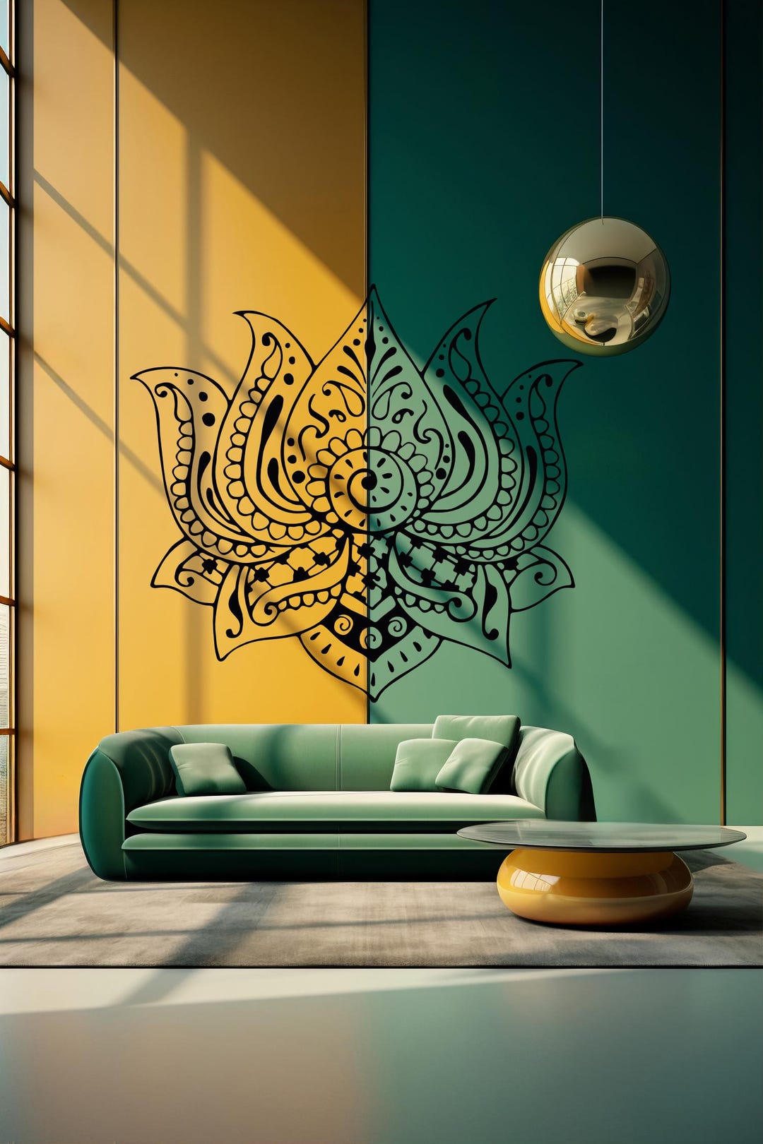 Lotus Flower Wall Decal: Boho Henna Mehndi Design Vinyl Sticker #079 - Etsy