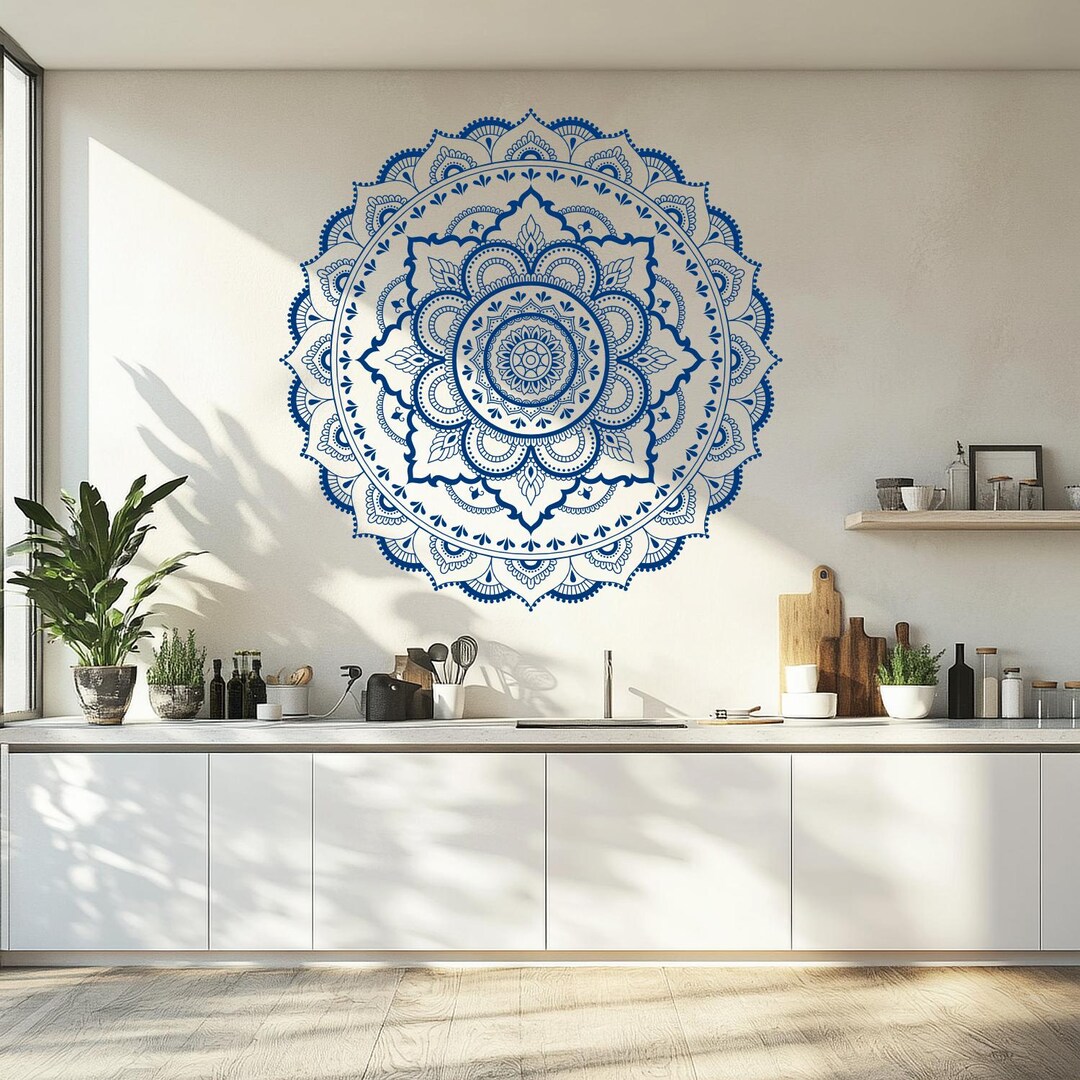 Indian Mandala Wall Decal: Boho Sacred Geometry Vinyl Sticker - Etsy
