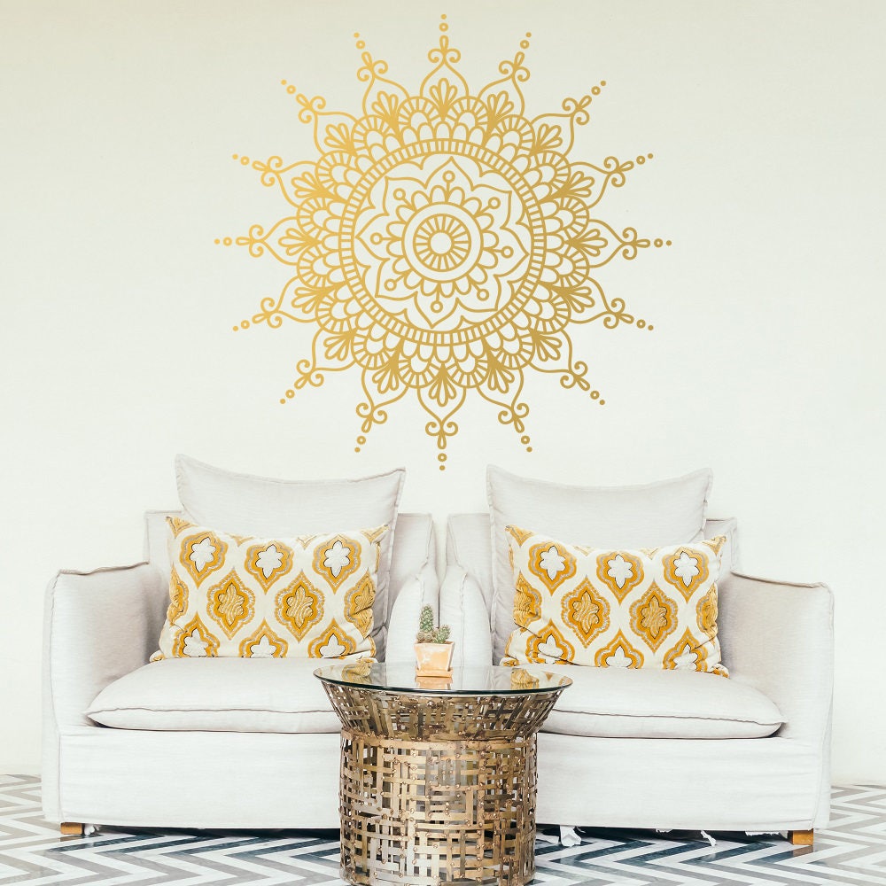 Mandala Large Decal Boho Bohemian Decor Boho Wall Decal Etsy