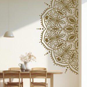 Half Mandala Wall Decal for Headboard, Rental Friendly Wall Art, Removable Over the Bed Decor image 4