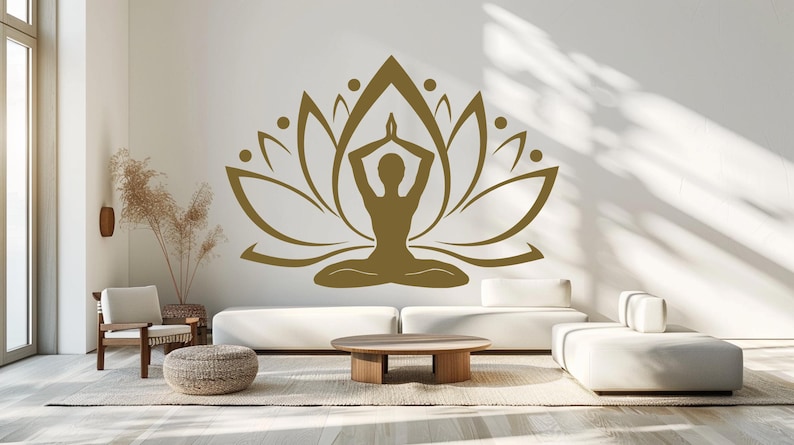 Lotus Flower Vinyl Wall Decal: Namaste Meditation Room Decor - Etsy