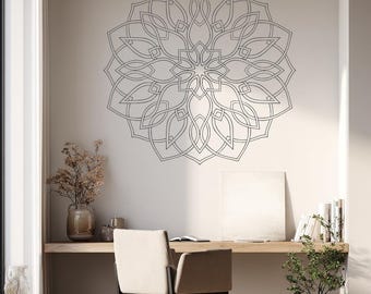 Mandala Wall Art – Sacred Geometry Vinyl Decal, Meditation Wall Sticker, Zen Bedroom Decor