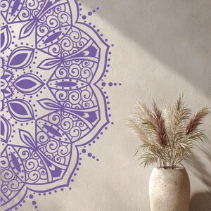 Half Mandala Wall Decal for Headboard, Rental Friendly Wall Art, Removable Over the Bed Decor image 12