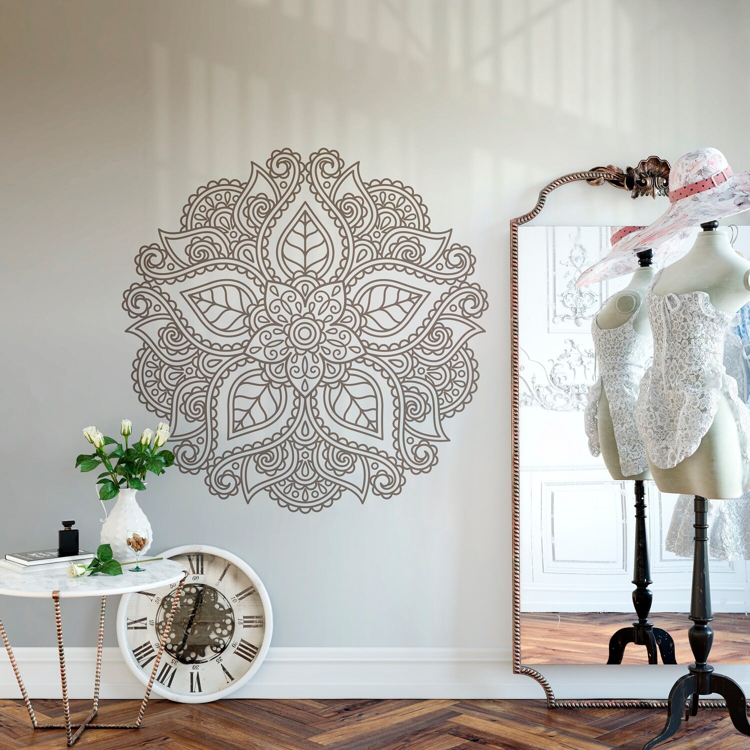 Boho Mandala Wandtattoo für Zuhause Vintage Dekor Kunst Etsy