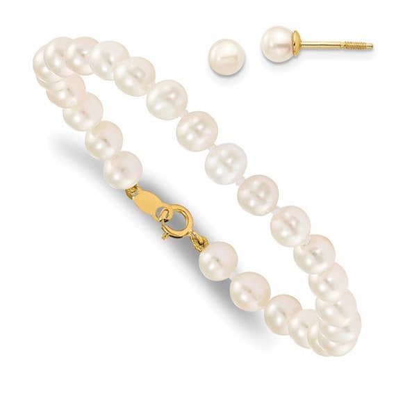 2-Row 4-5mm and 7-8mm Baroque Pearl Bracelet, Magnetic Clasp