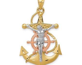 14k Mariners Cross - Etsy