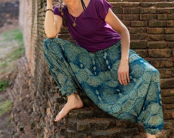 Harembroek PAISLEY broek jurk viscose *turquoise* yogabroek festival