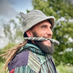 Felt hat sauna hat MAUS Gray felted sauna hat unisex wool hat festival hat